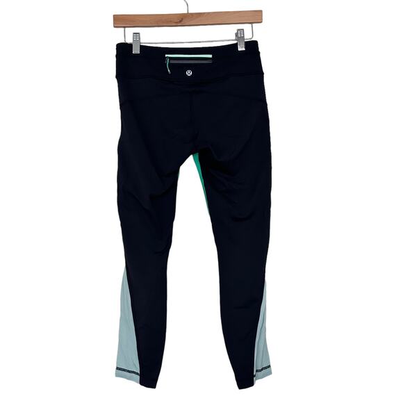 Lululemon Run Pace Tight Very Green Black Leggings Sz 6 - Picture 3 of 5